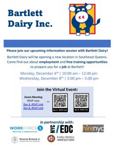 Jobs at Bartlett Dairy Community Information Session @ online event