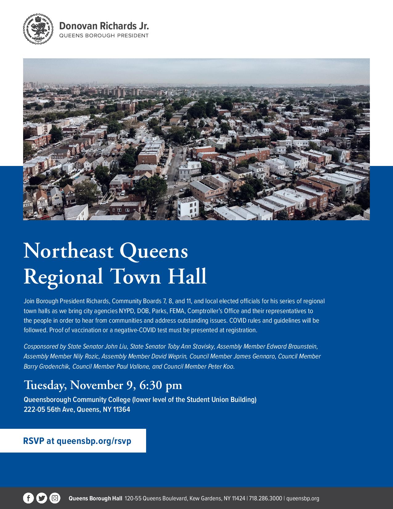 Borough President Richards Hosts Northeast Queens Town Hall @ Queens Borough Community College – Student Union Building