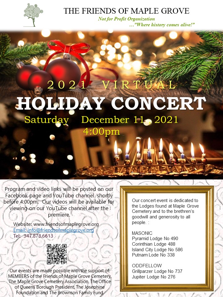 Virtual Holiday Event from the Friends of Maple Grove @ Friends of Maple Grove - Online Concert