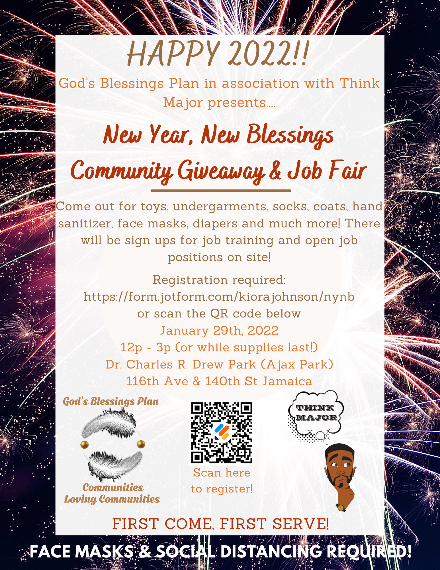 New Year, New Blessings Community Giveaway &amp; Job Fair @ Dr. Charles R. Drew Park (Formerly Ajax Park)