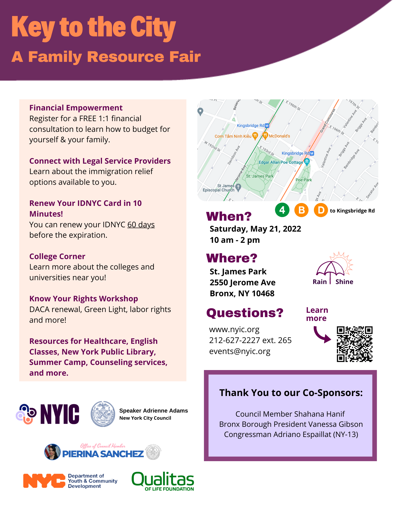 Key to the City: A Family Resource Fair @ St. James Park