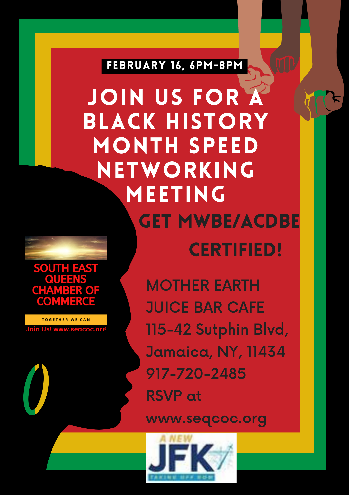 Black History Speed Networking Event & Airport Opps Meeting @ Mother Earth Juice Bar Cafe