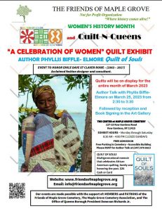 Friends of Maple Grove - Author Talk by Phyllis Biffle-Elmore - &quot;Quilt of Souls&quot; Sat. 3/25/23 at 2:30 PM @ The Center at Maple Grove