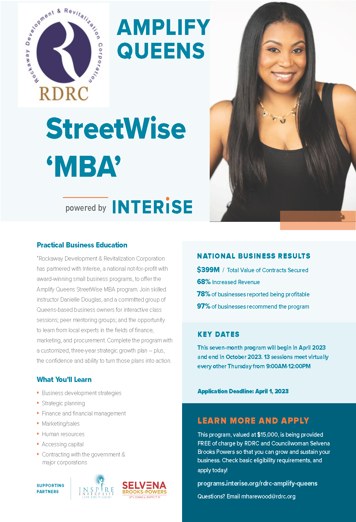 Amplify Queens Streetwise MBA Program @ ROCKAWAY DEVELOPMENT & REVITALIZATION CORPORATION