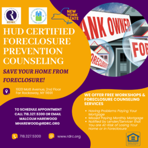 HUD Certified Foreclosure Prevention Counseling @ ROCKAWAY DEVELOPMENT &amp; REVITALIZATION CORPORATION