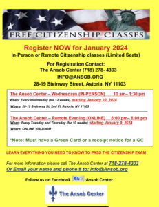 Free Citizenship Classes @ Ansob Center for Refugees
